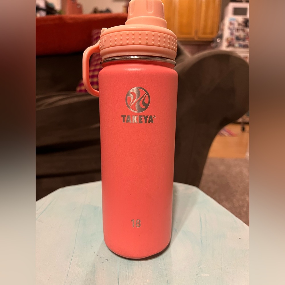 Takeya Pink Insulated Water Bottle  With Spout Lid